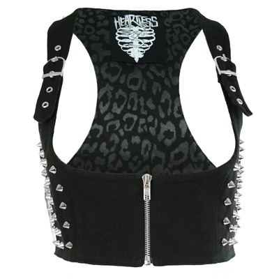Heartless - DEVINA Top - Underbust top met studs - Zwart